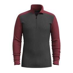 Smartwool Classic Thermal Merino Baselayer 1/4 Zip Top Men's in Charcoal and Currant